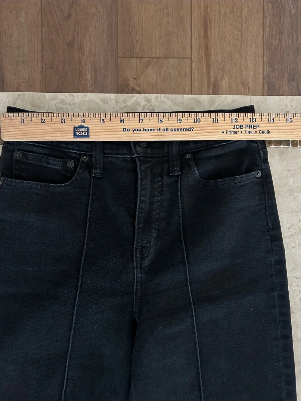 J.Crew Pintuck Wide Leg Denim Trouser - Black - Size 26